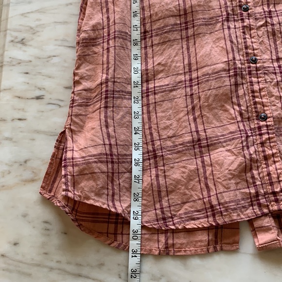 Free People No limits Peach in Plaid shirt - Picture 7 of 11